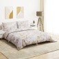 vidaXL Set Copripiumino Bianco e Marrone 200x200 cm in Cotone vidaXL Set Copripiumino Bianco e Marrone 200x200 cm in Cotone
