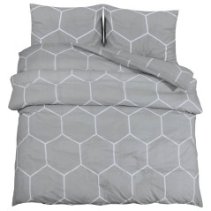 vidaXL Set Copripiumino Grigio 140x200 cm in Cotone