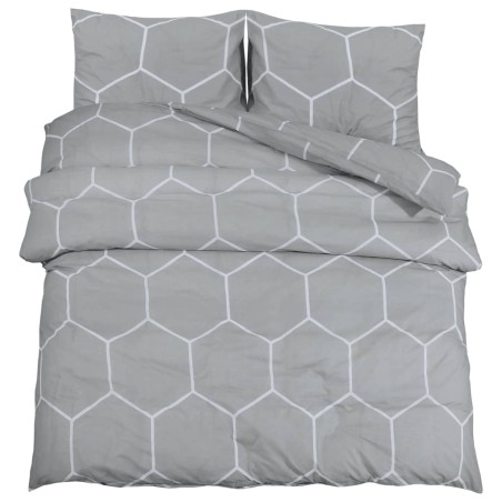 vidaXL Set Copripiumino Grigio 140x200 cm in Cotone