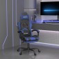 vidaXL Sedia da Gaming Girevole con Poggiapiedi Nero e Blu Similpelle vidaXL Sedia da Gaming Girevole con Poggiapiedi Nero e Blu Similpelle
