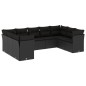 vidaXL Set Divani da Giardino 9 pz con Cuscini Nero in Polyrattan vidaXL Set Divani da Giardino 9 pz con Cuscini Nero in Polyrattan