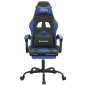 vidaXL Sedia da Gaming Girevole con Poggiapiedi Nero e Blu Similpelle vidaXL Sedia da Gaming Girevole con Poggiapiedi Nero e Blu Similpelle