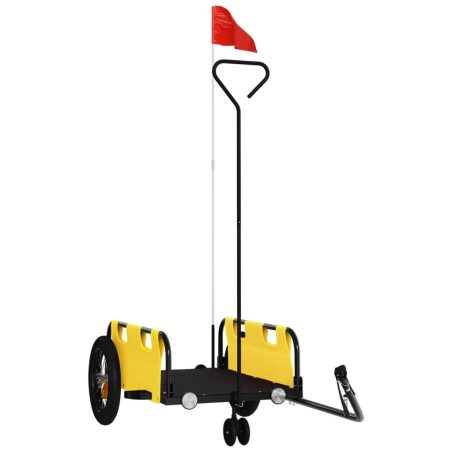 vidaXL Rimorchio da Bici Giallo Oxford e Ferro