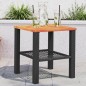 vidaXL Tavolo da Giardino Nero 40x40x42cm in Polyrattan e Legno Acacia vidaXL Tavolo da Giardino Nero 40x40x42cm in Polyrattan e Legno Acacia