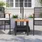 vidaXL Tavolo da Giardino Nero 40x40x42cm in Polyrattan e Legno Acacia vidaXL Tavolo da Giardino Nero 40x40x42cm in Polyrattan e Legno Acacia