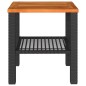 vidaXL Tavolo da Giardino Nero 40x40x42cm in Polyrattan e Legno Acacia vidaXL Tavolo da Giardino Nero 40x40x42cm in Polyrattan e Legno Acacia