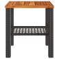 vidaXL Tavolo da Giardino Nero 40x40x42cm in Polyrattan e Legno Acacia vidaXL Tavolo da Giardino Nero 40x40x42cm in Polyrattan e Legno Acacia