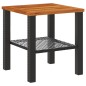 vidaXL Tavolo da Giardino Nero 40x40x42cm in Polyrattan e Legno Acacia vidaXL Tavolo da Giardino Nero 40x40x42cm in Polyrattan e Legno Acacia
