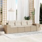 vidaXL Set Divano da Giardino 4 pz con Cuscini Beige in Polyrattan vidaXL Set Divano da Giardino 4 pz con Cuscini Beige in Polyrattan