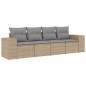 vidaXL Set Divano da Giardino 4 pz con Cuscini Beige in Polyrattan vidaXL Set Divano da Giardino 4 pz con Cuscini Beige in Polyrattan