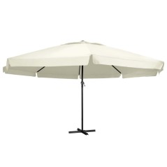 vidaXL Ombrellone da Giardino Palo in Alluminio 600 cm Bianco Sabbia