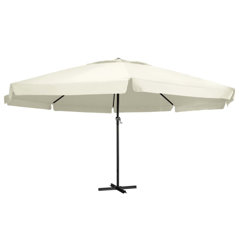 vidaXL Ombrellone da Giardino Palo in Alluminio 600 cm Bianco Sabbia vidaXL Ombrellone da Giardino Palo in Alluminio 600 cm Bianco Sabbia