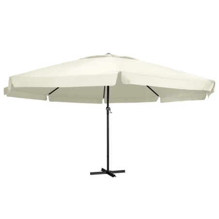 vidaXL Ombrellone da Giardino Palo in Alluminio 600 cm Bianco Sabbia