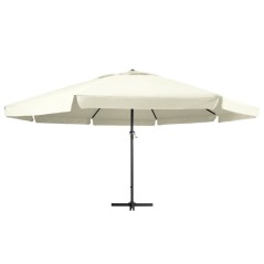 vidaXL Ombrellone da Giardino Palo in Alluminio 600 cm Bianco Sabbia