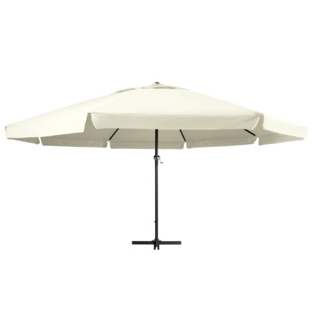vidaXL Ombrellone da Giardino Palo in Alluminio 600 cm Bianco Sabbia