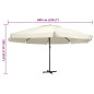 vidaXL Ombrellone da Giardino Palo in Alluminio 600 cm Bianco Sabbia vidaXL Ombrellone da Giardino Palo in Alluminio 600 cm Bianco Sabbia