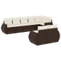 vidaXL Set Divani da Giardino 8 pz con Cuscini Marrone in Polyrattan vidaXL Set Divani da Giardino 8 pz con Cuscini Marrone in Polyrattan