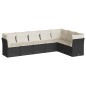 vidaXL Set Divani da Giardino con Cuscini 7pz Nero Polyrattan vidaXL Set Divani da Giardino con Cuscini 7pz Nero Polyrattan