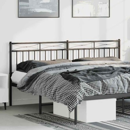 vidaXL Testiera in Metallo Nero 180 cm