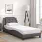 vidaXL Letto con Materasso Grigio 90x190 cm in Similpelle