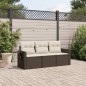 vidaXL Set Divano da Giardino 3 pz con Cuscini Marrone in Polyrattan vidaXL Set Divano da Giardino 3 pz con Cuscini Marrone in Polyrattan