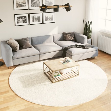 vidaXL Tappeto Shaggy PAMPLONA a Pelo Lungo Moderno Crema Ø 240 cm