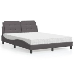 vidaXL Letto con Materasso Grigio 120x200 cm in Similpelle