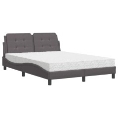 vidaXL Letto con Materasso Grigio 120x200 cm in Similpelle