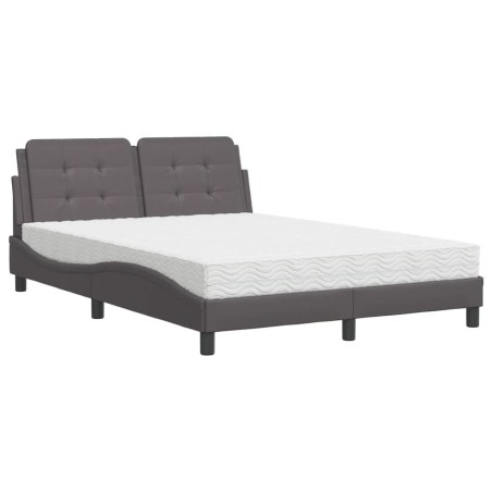 vidaXL Letto con Materasso Grigio 120x200 cm in Similpelle