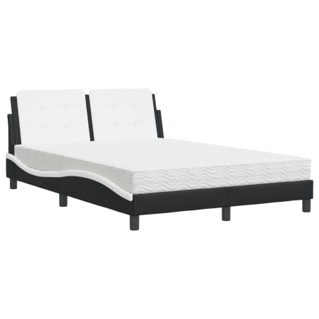 vidaXL Letto con Materasso Nero e Bianco 120x200 cm in Similpelle