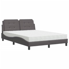 vidaXL Letto con Materasso Grigio 140x190 cm in Similpelle