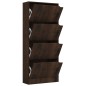 Scarpiera con 4 Ante Rovere Fumo 59x24x136 cm in Truciolato