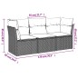 vidaXL Set Divani da Giardino 3 pz con Cuscini in Polyrattan Nero vidaXL Set Divani da Giardino 3 pz con Cuscini in Polyrattan Nero