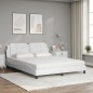 vidaXL Letto con Materasso Bianco 160x200 cm in Similpelle vidaXL Letto con Materasso Bianco 160x200 cm in Similpelle