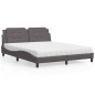 vidaXL Letto con Materasso Grigio 160x200 cm in Similpelle vidaXL Letto con Materasso Grigio 160x200 cm in Similpelle