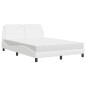 vidaXL Letto con Materasso Bianco 140x190 cm in Similpelle vidaXL Letto con Materasso Bianco 140x190 cm in Similpelle