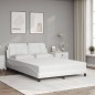 vidaXL Letto con Materasso Bianco 140x190 cm in Similpelle vidaXL Letto con Materasso Bianco 140x190 cm in Similpelle
