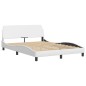 vidaXL Letto con Materasso Bianco 140x190 cm in Similpelle vidaXL Letto con Materasso Bianco 140x190 cm in Similpelle