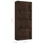 Scarpiera con 4 Ante Rovere Fumo 59x24x136 cm in Truciolato