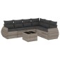 vidaXL Set Divani da Giardino 7pz con Cuscini Grigio Chiaro Polyrattan vidaXL Set Divani da Giardino 7pz con Cuscini Grigio Chiaro Polyrattan