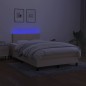 vidaXL Letto a Molle con Materasso e LED Crema 120x190 cm in Tessuto vidaXL Letto a Molle con Materasso e LED Crema 120x190 cm in Tessuto