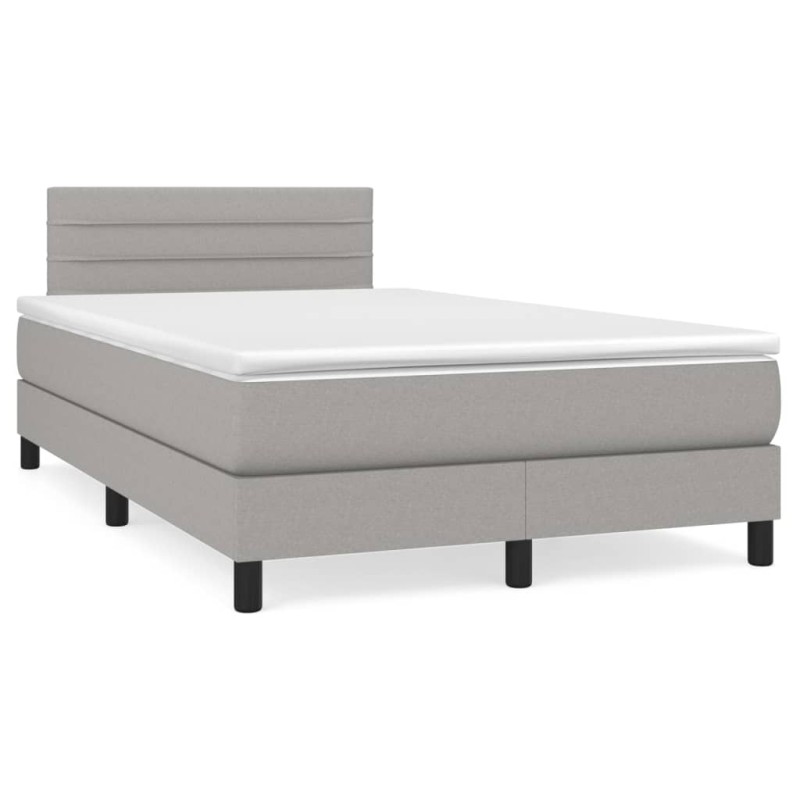 vidaXL Letto a Molle Materasso e LED Grigio Chiaro 120x190 cm Tessuto vidaXL Letto a Molle Materasso e LED Grigio Chiaro 120x190 cm Tessuto
