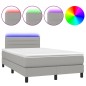 vidaXL Letto a Molle Materasso e LED Grigio Chiaro 120x190 cm Tessuto vidaXL Letto a Molle Materasso e LED Grigio Chiaro 120x190 cm Tessuto