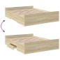 vidaXL Giroletto Cassetti Rovere Sonoma 140x200 cm Legno Multistrato vidaXL Giroletto Cassetti Rovere Sonoma 140x200 cm Legno Multistrato