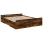 vidaXL Giroletto con Cassetti Rovere Fumo 160x200 cm Legno Multistrato vidaXL Giroletto con Cassetti Rovere Fumo 160x200 cm Legno Multistrato