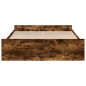 vidaXL Giroletto con Cassetti Rovere Fumo 160x200 cm Legno Multistrato vidaXL Giroletto con Cassetti Rovere Fumo 160x200 cm Legno Multistrato