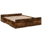 vidaXL Giroletto con Cassetti Rovere Fumo 160x200 cm Legno Multistrato vidaXL Giroletto con Cassetti Rovere Fumo 160x200 cm Legno Multistrato