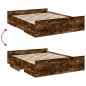 vidaXL Giroletto con Cassetti Rovere Fumo 160x200 cm Legno Multistrato vidaXL Giroletto con Cassetti Rovere Fumo 160x200 cm Legno Multistrato