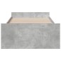 vidaXL Giroletto Cassetti Grigio Cemento 100x200 cm Legno Multistrato