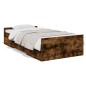 vidaXL Giroletto con Cassetti Rovere Fumo 90x190 cm Legno Multistrato vidaXL Giroletto con Cassetti Rovere Fumo 90x190 cm Legno Multistrato